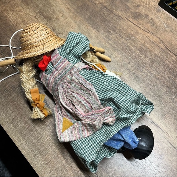 Vintage Tellon Collection Country Farm Girl Marionette Puppet Doll Wooden - Picture 6 of 11